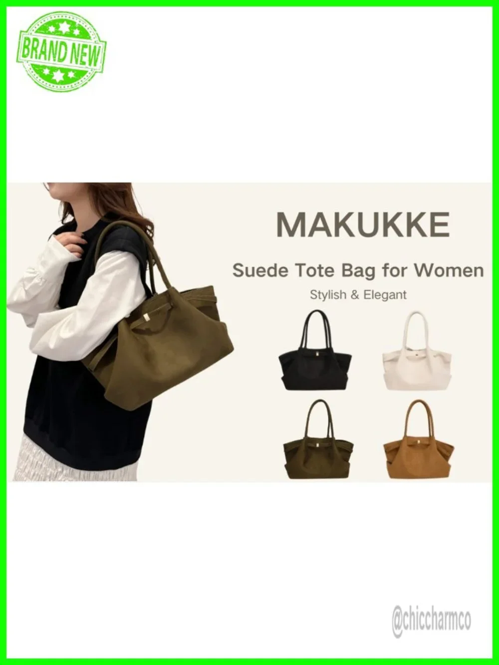 Faux Suede Hobo Tote Bag Shoulder Handbag for Work Travel